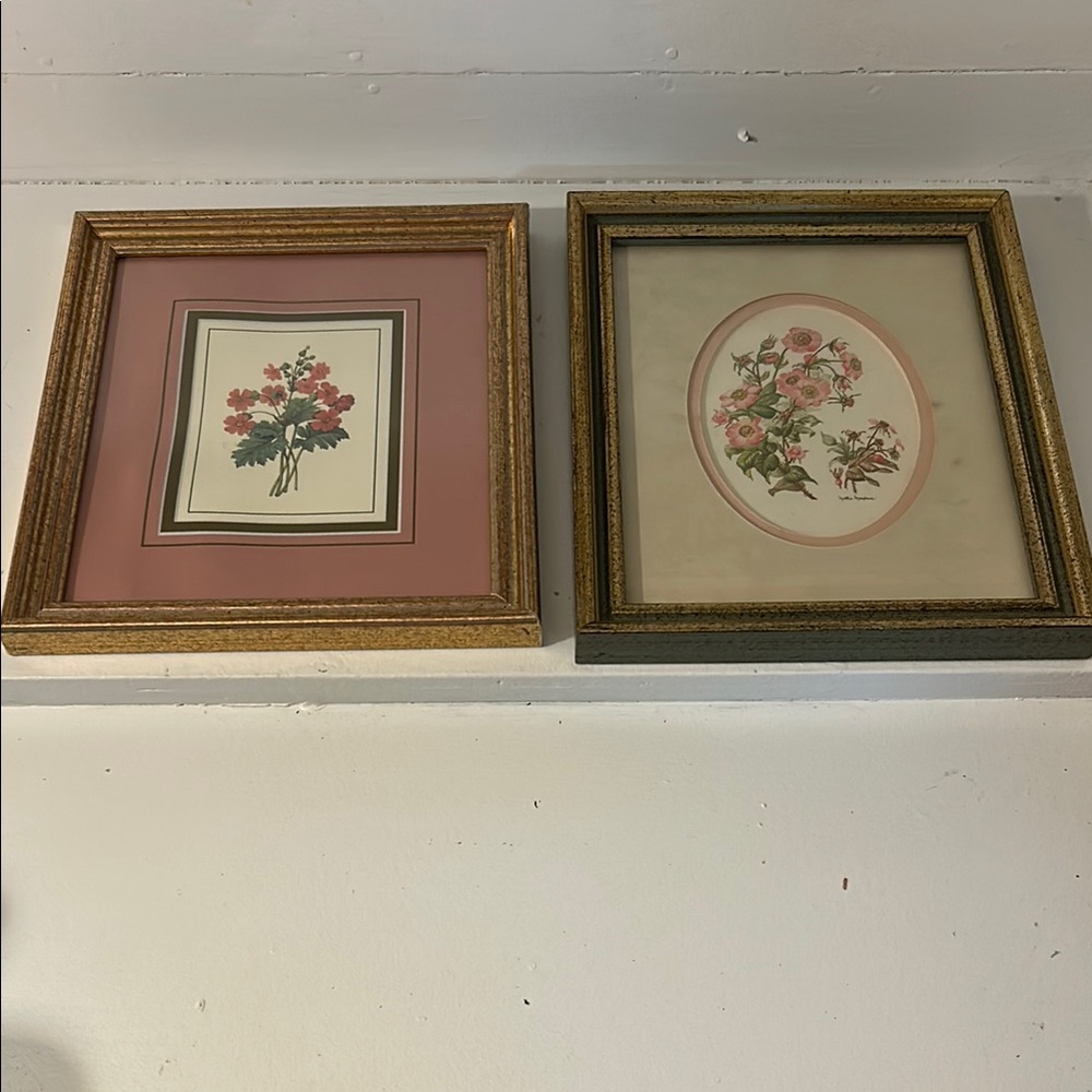 Gold Framed Floral Art Set